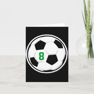 Soccer Ball White Black Green Kids Team Number T S Card