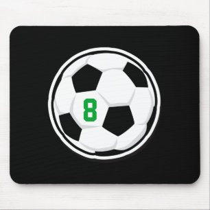 Soccer Ball White Black Green Kids Team Number T S Mouse Pad