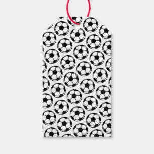 Soccer Ball White Black Green Sports Team Kids Gift Tags