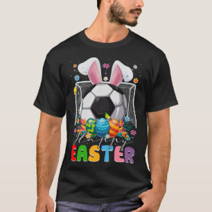 Soccer Ball With Bunny Ears Easter Day Men Boys Ki T-Shirt