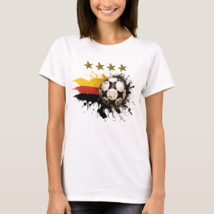 Soccer ball with German Flag and four golden Stars T-Shirt