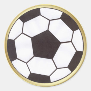 Soccer ball with gold trim sticker