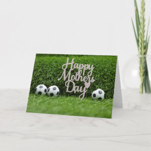 Soccer ball with Happy Mother's Day and Carnation Card