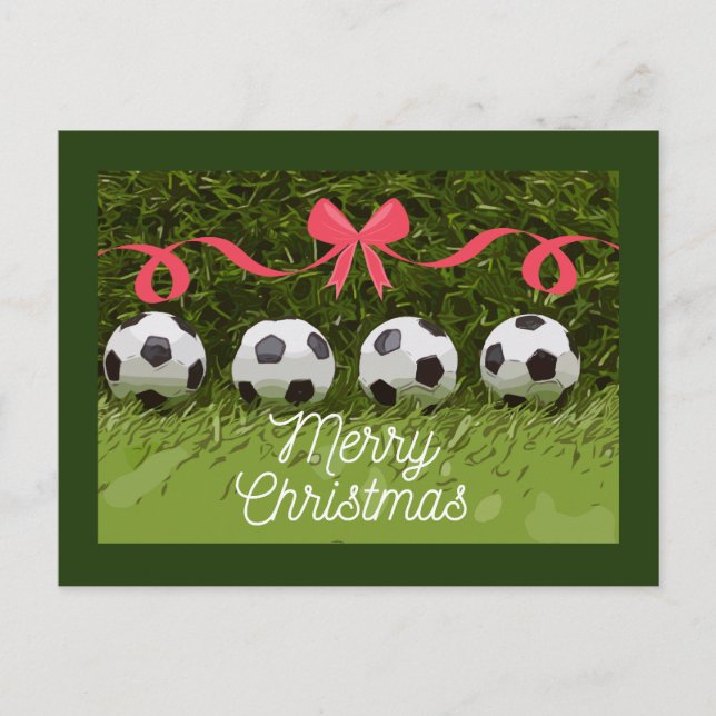 Soccer  ball with ribbon for Christmas Holiday  (Front)