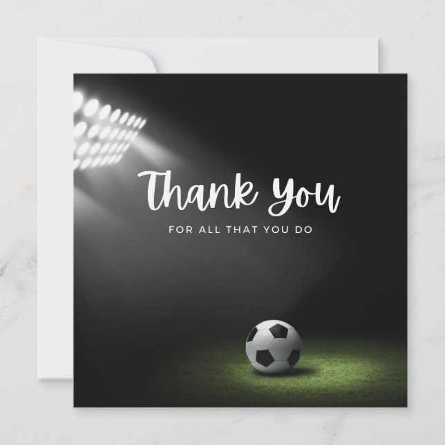 Soccer ball with thank all what you do on green  p (Front)