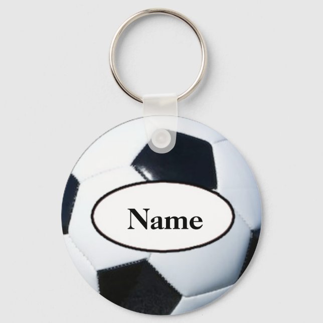 Soccer ball with your name on it key ring (Front)