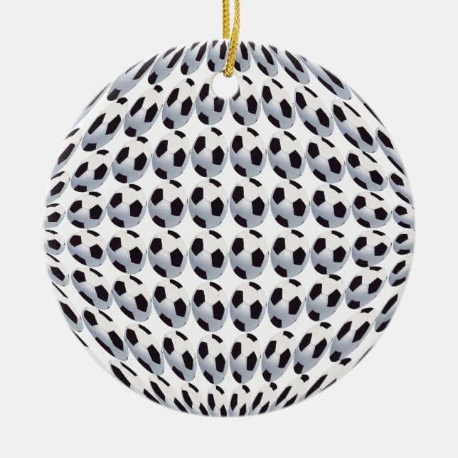 Soccer Ball World Ceramic Ornament (Front)