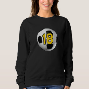 Soccer Ball Yellow Lucky Jersey Number 18 Eigh N Sweatshirt