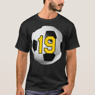 Soccer Ball Yellow Lucky Jersey Number #19 Ninetee T-Shirt