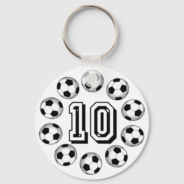 SOCCER BALLS AND NUMBER 10 KEY RING (Front)