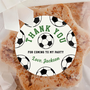 Soccer Balls Birthday Party Classic Round Sticker