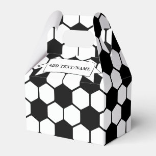 Soccer Balls Black and White Custom Name Favour Box