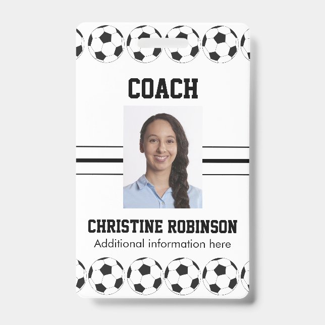 Soccer balls coach badge ID badge (Front)