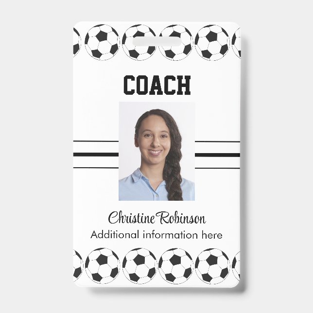 Soccer balls coach badge ID badge (Front)
