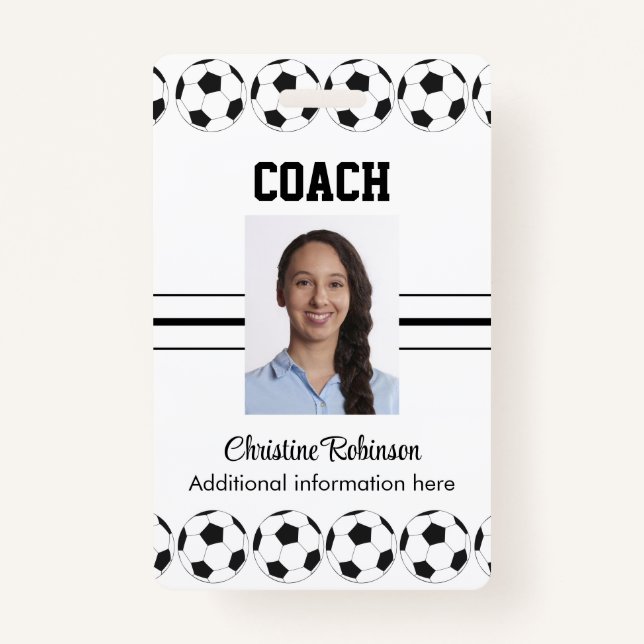 Soccer balls coach badge ID badge (Front)