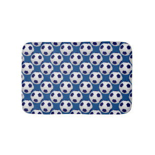 Soccer Balls Diagonal Choose Colour Plush Bath Mat