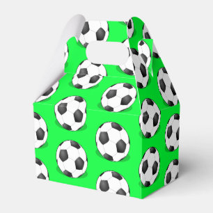 Soccer Balls On A Green Background Favour Box