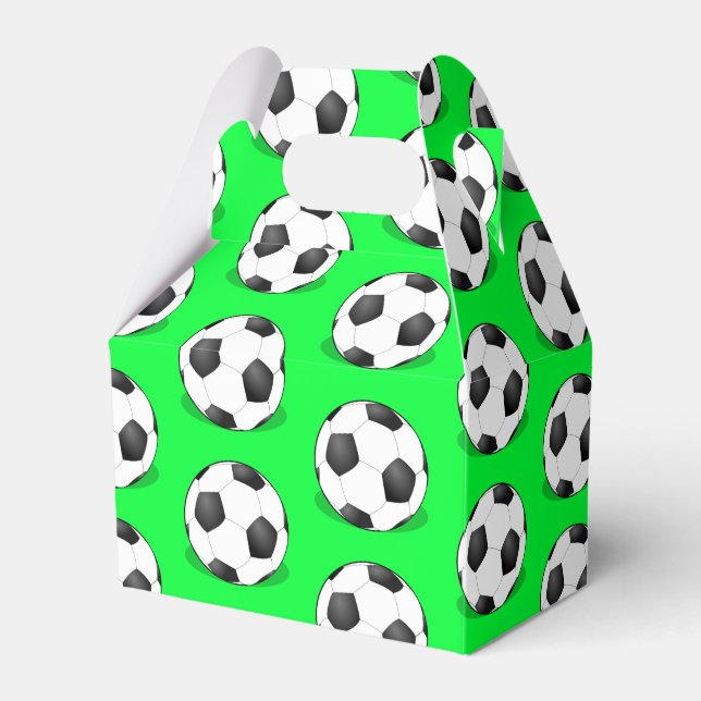 Soccer Balls On A Green Background Favour Box (Front Side)