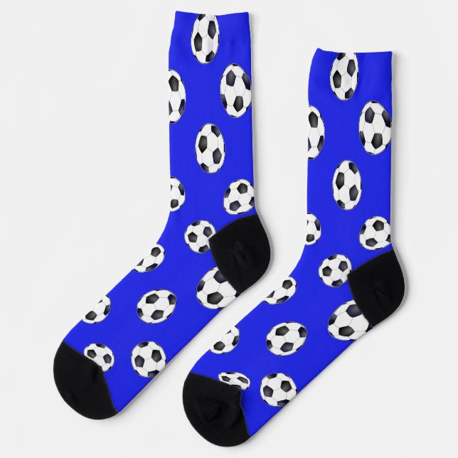 Soccer balls on blue socks (Left)