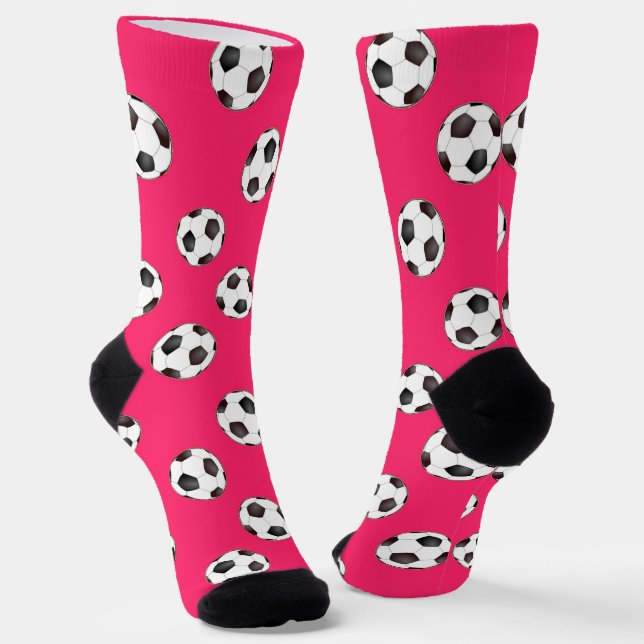 Soccer balls on pink socks (Angled)