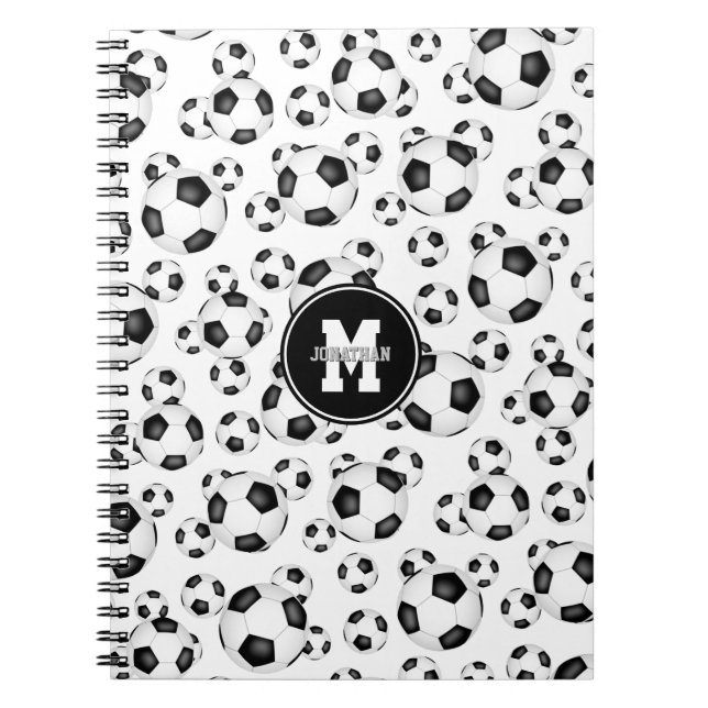 soccer balls pattern boys girls sports  notebook (Front)