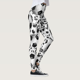 soccer balls pattern leggings w ANY bkgrd colour