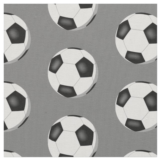 soccer balls pattern on grey or any colour sports fabric (Close Up)