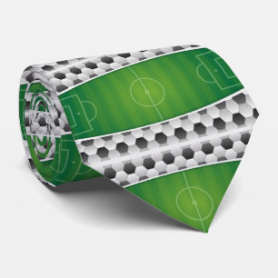Soccer Balls Soccer Field Print Necktie