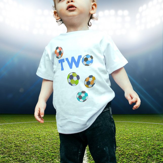 Soccer Balls TWO Second Birthday Baby T-Shirt (Creator Uploaded)