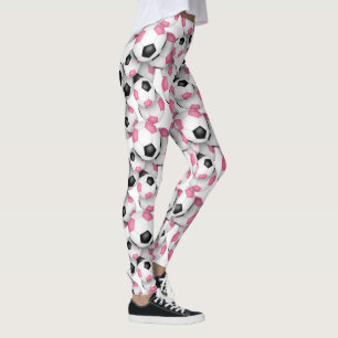 soccer balls with pink black team colors leggings