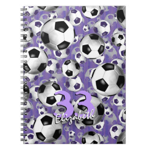 Soccer Ballz! girls' soccer purple personalised  Notebook