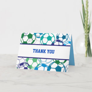 SOCCER Bar Bat Mitzvah Thank You Card