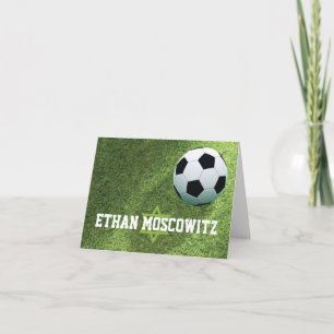 Soccer Bar Mitzvah Folded Thank You Card