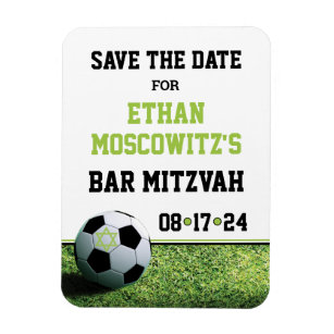 Soccer Bar Mitzvah Save the Date Magnet
