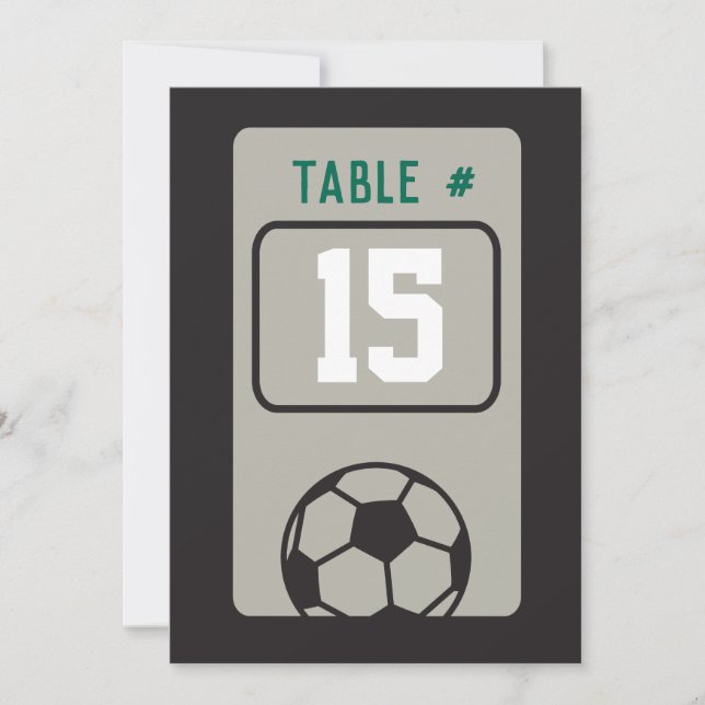 SOCCER Bar Mitzvah Table Seating Card (Front)