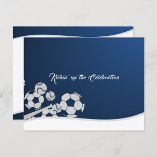 Soccer Baseball Bar Mitzvah Reception Card