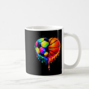 Soccer Basketball Drip Heart Srts Valentines Day M Coffee Mug