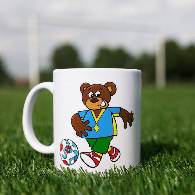 Soccer Bear Playing Football in Sports Outfit  Coffee Mug (Creator Uploaded)