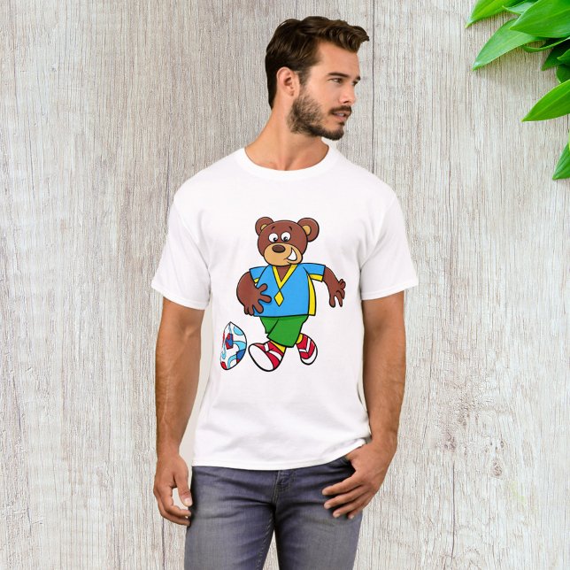 Soccer Bear Playing Football in Sports Outfit  T-Shirt (Creator Uploaded)