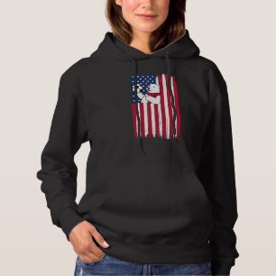 Soccer Bear Scarf Silhouette American Flag Usa Pat Hoodie