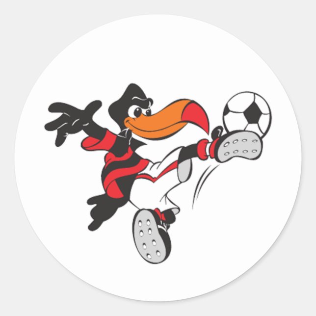 Soccer Bird Classic Round Sticker (Front)