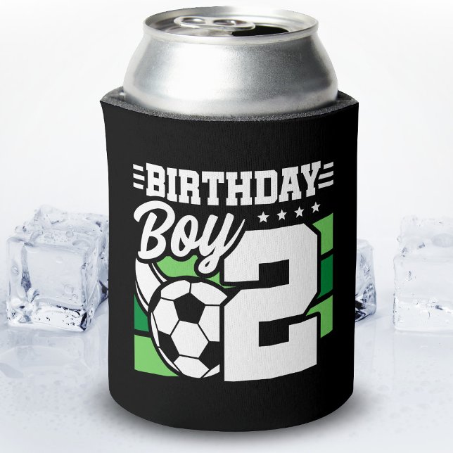 Soccer Birthday - 2 Year Old Boy - 2nd Birthday Can Cooler (Creator Uploaded)