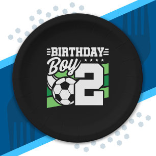 Soccer Birthday - 2 Year Old Boy - 2nd Birthday Paper Plate