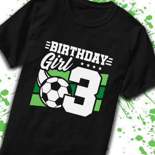 Soccer Birthday 3 Year Old Girl 3rd Birthday T-Shirt