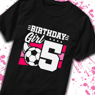 Soccer Birthday 5 Year Old Girl 5th Birthday T-Shirt