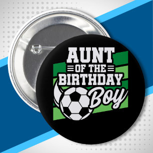 Soccer Birthday Aunt - Boys Soccer Birthday 6 Cm Round Badge
