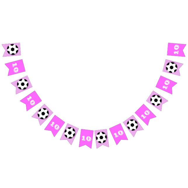 Soccer birthday banner girls pink party theme (All)