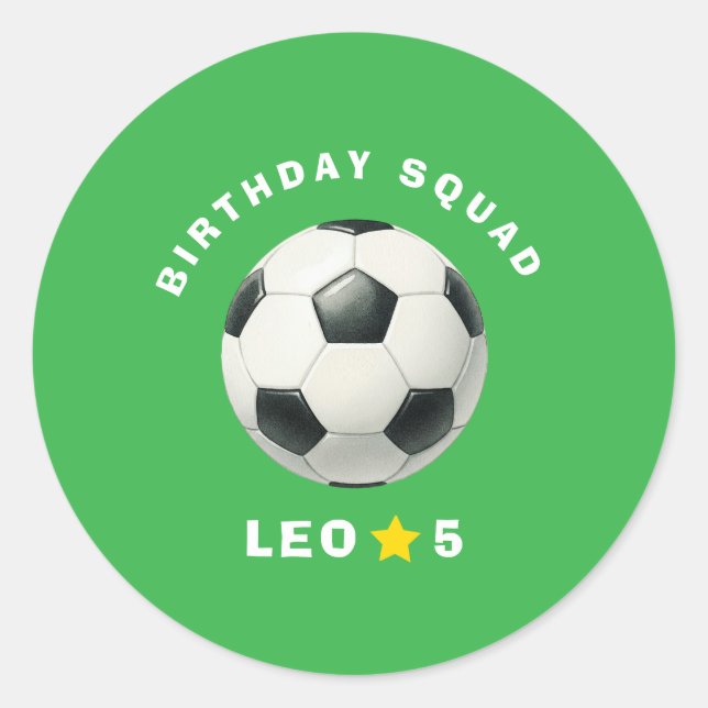 Soccer Birthday Favour Stickers Editable Boy (Front)