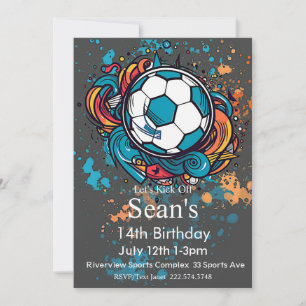 Soccer Birthday, Football Birthday, Futbol  Invitation