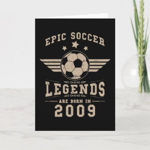 Soccer Birthday Gift Born In 2009 Card